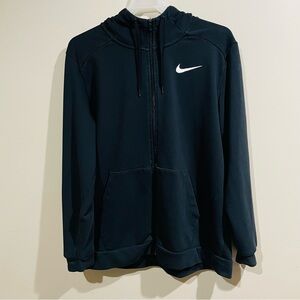 NIKE BLACK DRI-FIT ZIP-UP HOODIE